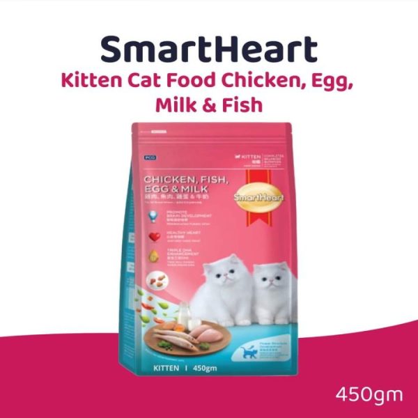 SmartHeart Kitten Cat Food Chicken, Fish, Egg & Milk 450g
