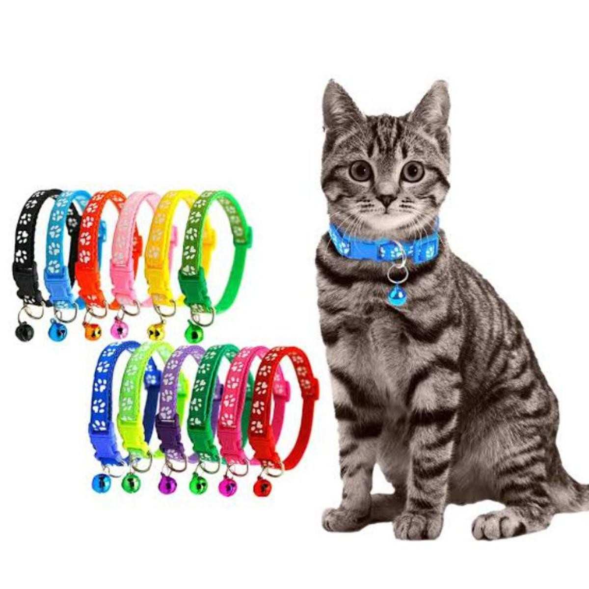 1778329547_8175bc89ded104e6a96d25b8ffe4b8a42.jpg Pet Print Cat Collar Adjustable With Bell Buckle Neck Strap - Image 1