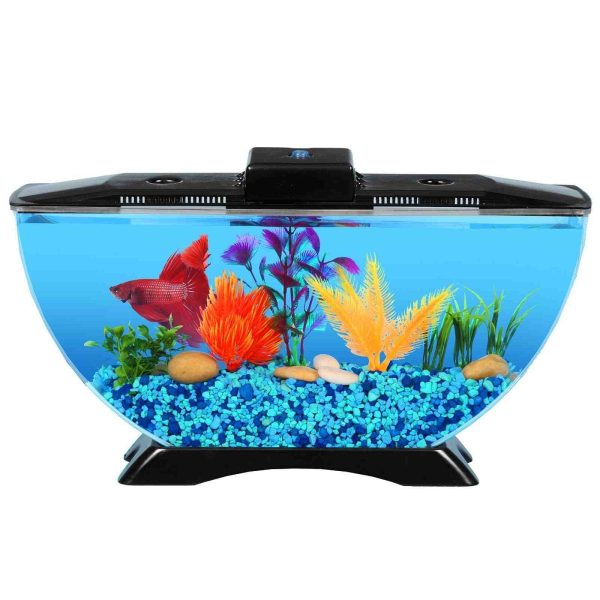 Blue Marlin Half Moon 005 Round Ends Aquarium Tank (Capacity 2 L)