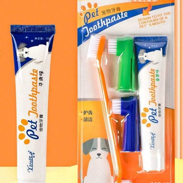 Pet Toothpaste Toothbrush Oral Care Dog & Cat Flavor