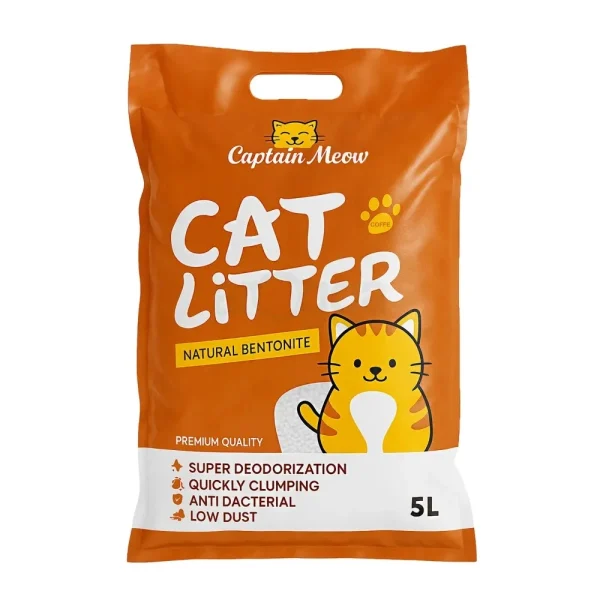 Captain Meow Natural Bentonite Coffee Flavour Cat Litter 5L