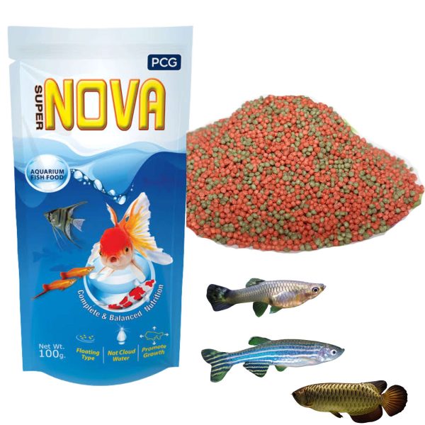 Super Nova Aquarium Fish Food 100g 200g – Complete & Balanced Floating Pellets for Goldfish, Carp & Guppy