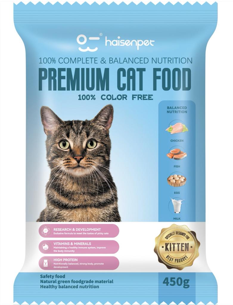 7525584899f6c26fb4014ac8c1f75325 Haisenpet Chicken ,Fish,Egg,Milk, Mix KItten 450gm - Image 1