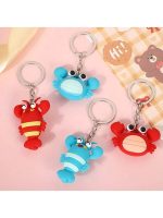 Cute Cartoon Crab And Shrimp Keychain Pendant, Creative Keyring Decoration For Car Keys, Backpack, Wallet