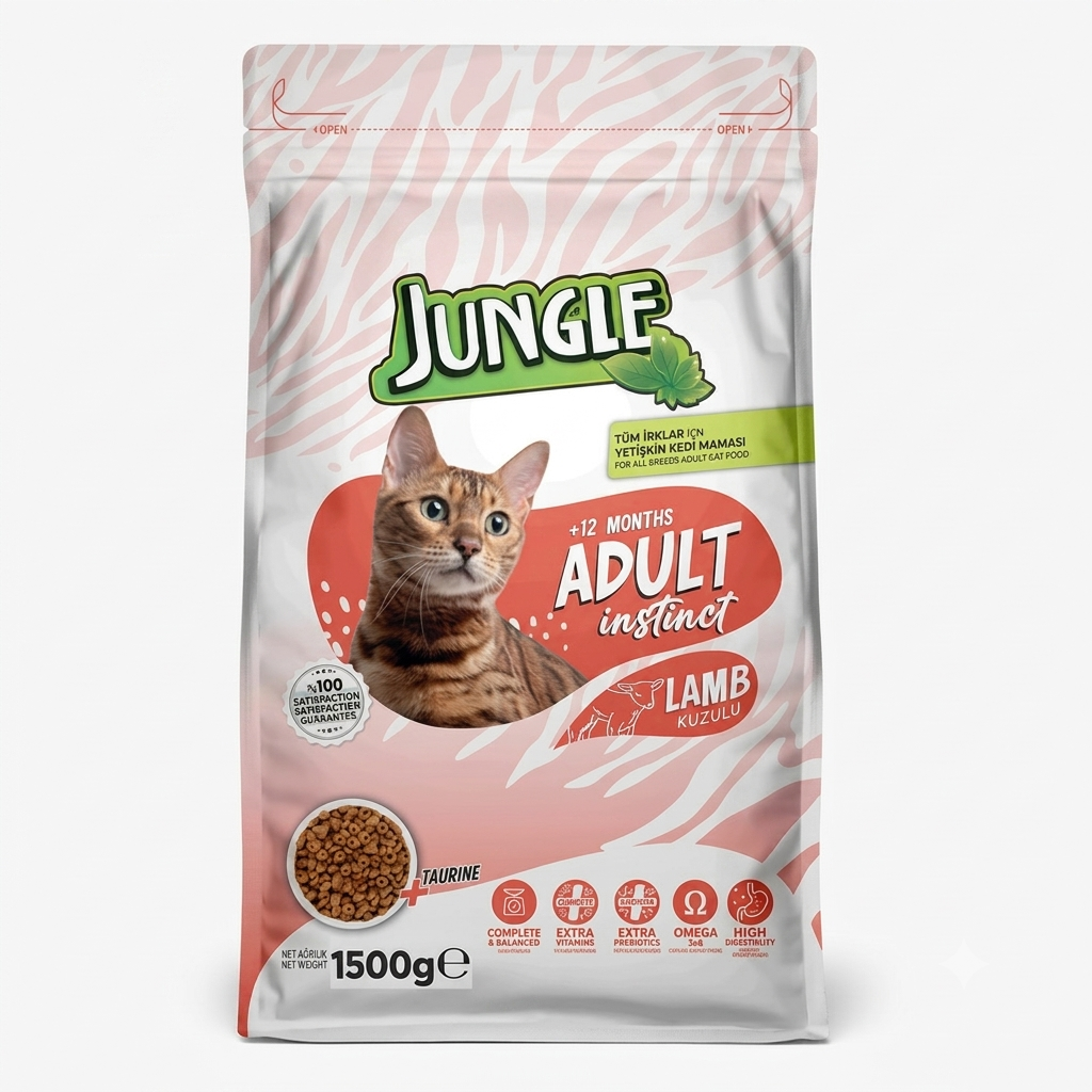 Gemini_Generated_Image_452rie452rie452r Jungle Adult Cat Food with Lamb 1.5kg Adult Food - Image 1