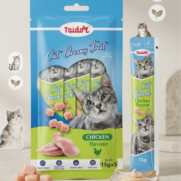 Taidom Chicken Flavor Cat Stick Treat 15gx5