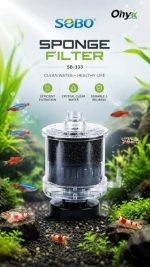 Sponge Filter Sb-333 Filter Fish Tank Biological Air Stone Inbuilt Adjustable Air Flow Aquarium Bio Sponge Filter Biological Filter Media