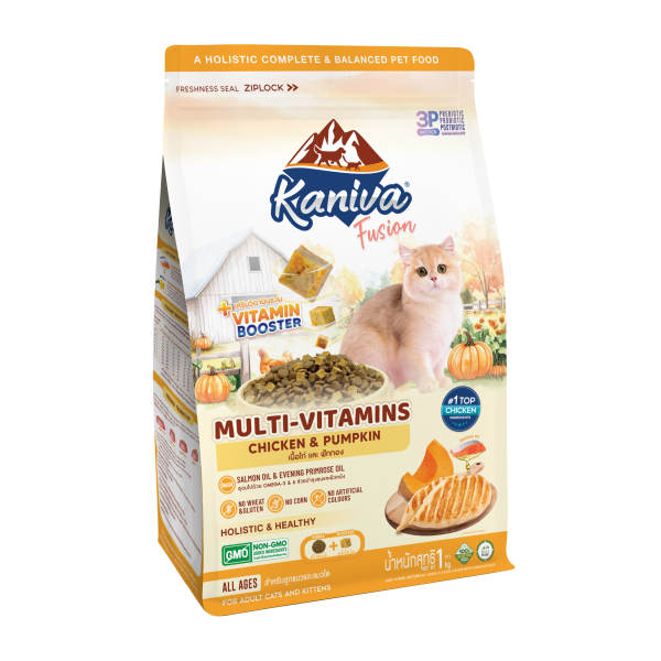 Kaniva Fusion Multivitamins Chicken & Pumpkin for Adult & kitten 1Kg